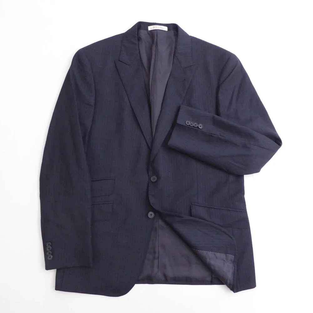 Joseph Abboud Mens Suit Jacket Navy Blue Pinstripe Slim Fit 42R